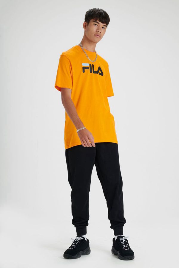 Fila Men's Eagle T-Shirt - Orange / Black / Blue | UK-513UYJPMH